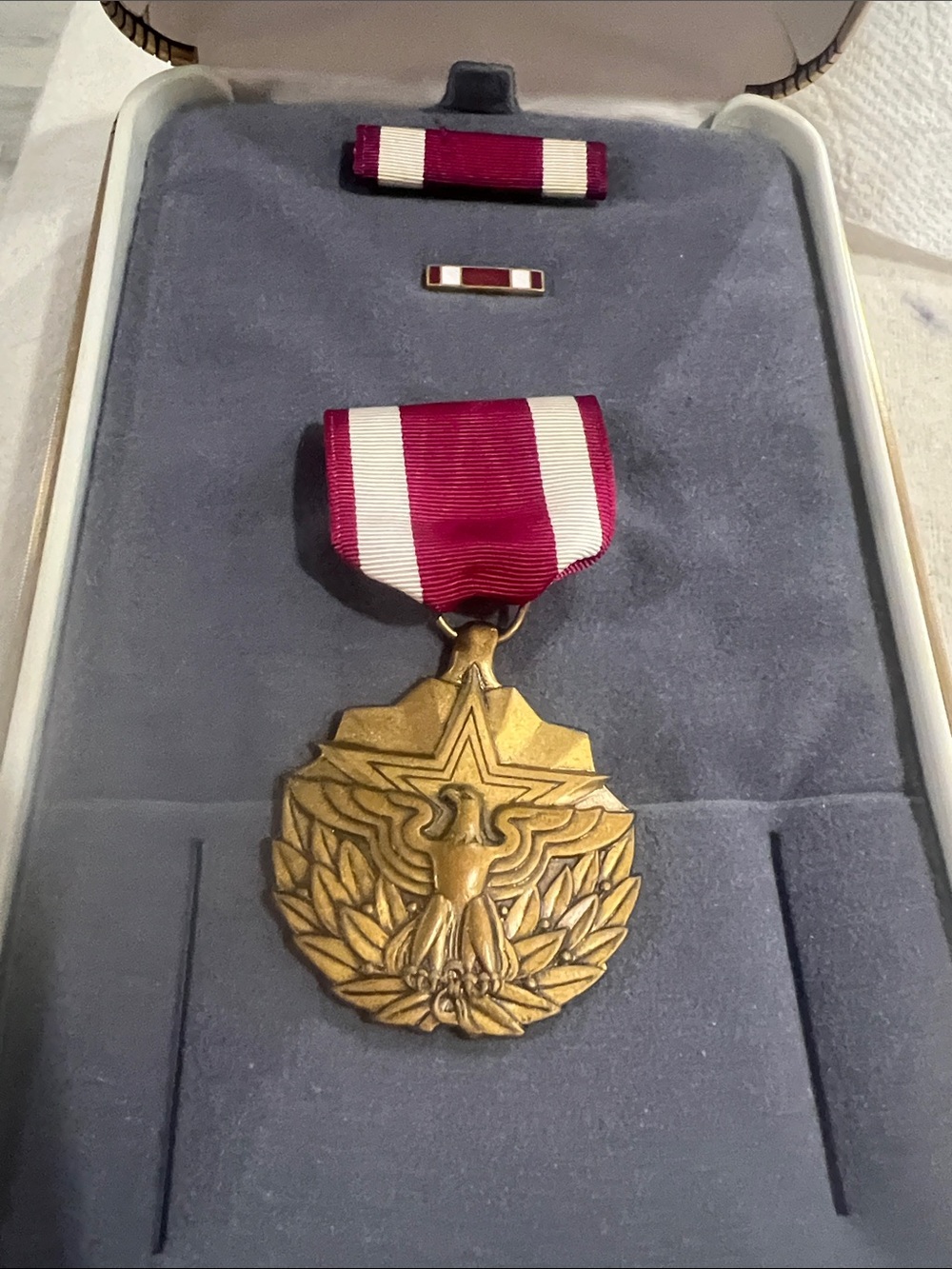 B#81-Vintage Gold Medal Pendant with Red and White Ribbon - Women Accessories